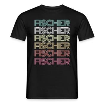 Fischer Retro Vintage Familie Gruppe Geschenkidee - Männer T-Shirt - Schwarz - Vorne - AI Model Male 178 light (178cm)