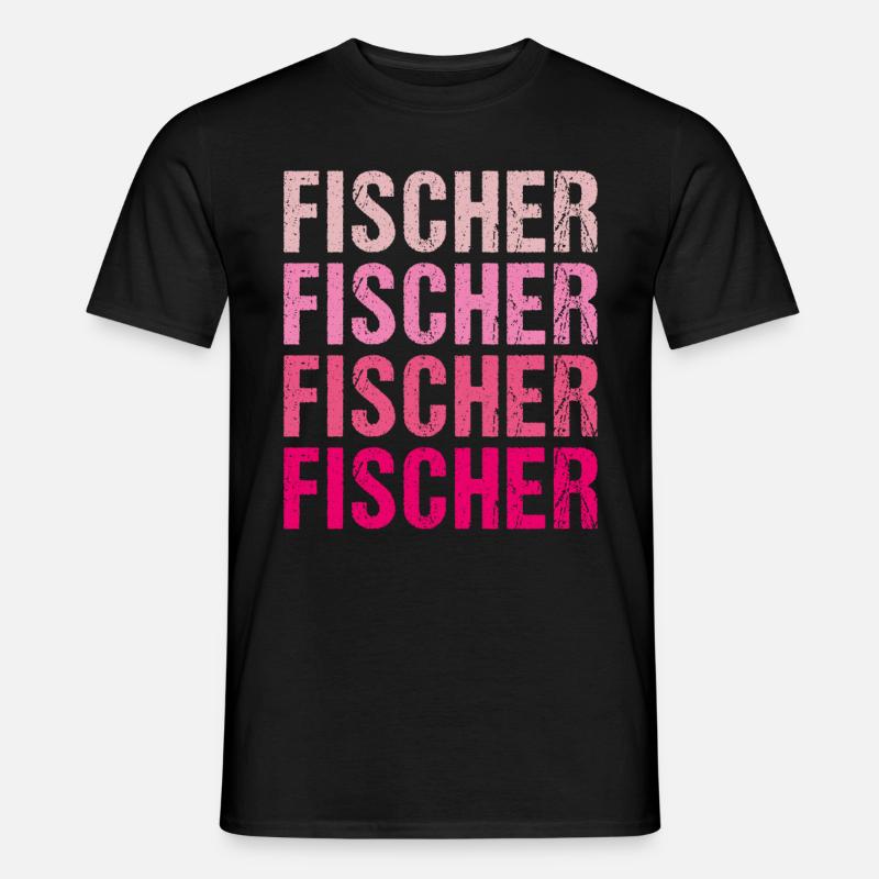 Fischer Retro Rosa Nachname Geschenkidee - Männer T-Shirt - Schwarz