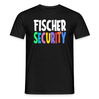 Fischer Security Team Family Gift Idea - Men's T-Shirt - black - Front - AI Model Male 178 light (178cm)