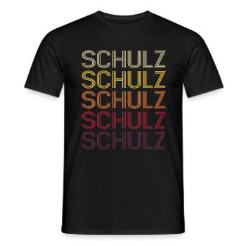 Schulz Family Celebrate Wedding Surname Gift idea - Men's T-Shirt - black - Front - AI Model Male 178 light (178cm)