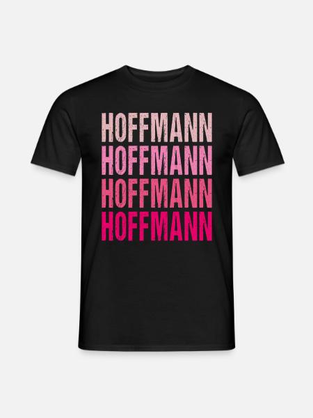 Hoffmann Retro Rosa Nachname Geschenkidee - Männer T-Shirt - Schwarz