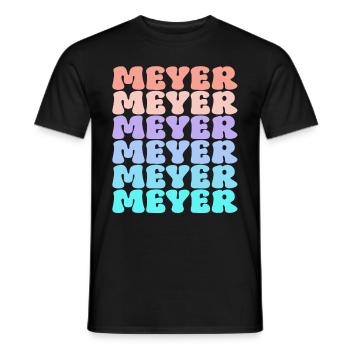 Meyer Familie Nachname Retro - Männer T-Shirt - Schwarz - Vorne - AI Model Male 178 light (178cm)