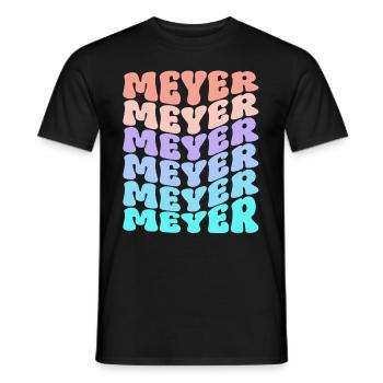 Cadeau de nom de famille rétro Meyer - T-shirt homme - noir - Devant - AI Model Male 178 light (178cm)