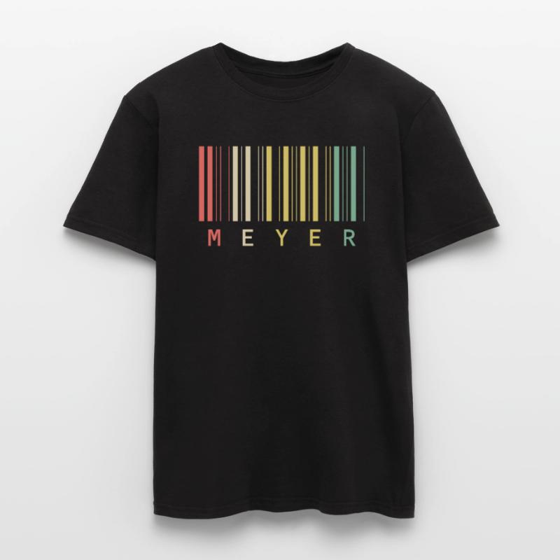 Meyer Family Name Bar Code Barcode Gift Men's T-shirt