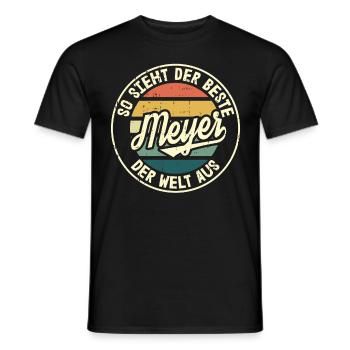 Meyer So Sieht der Beste der Welt aus - Männer T-Shirt - Schwarz - Vorne - AI Model Male 178 light (178cm)