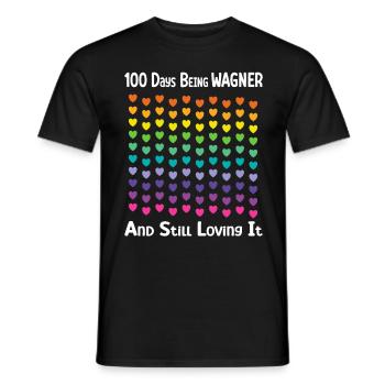Wagner Rainbow Colorful Hearts - Men's T-Shirt - black - Front - AI Model Male 178 light (178cm)