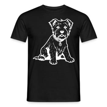 West Highland White Terrier - Men's T-Shirt - black - Front - AI Model Male 178 light (178cm)