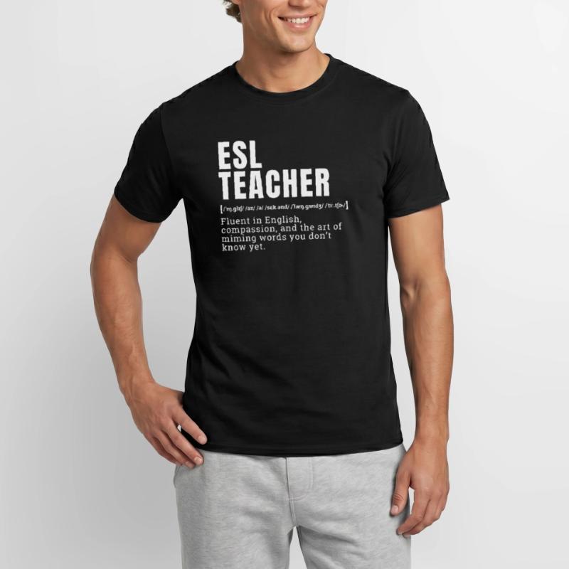 Drôle d’anglais comme professeur de langue seconde ESL ini T-shirt homme