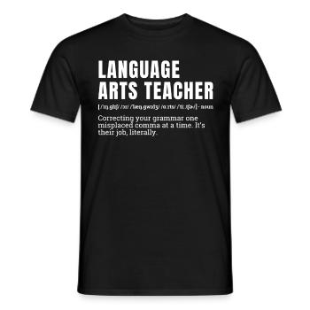 Funny Language Arts Teacher Definition Humor - Men's T-Shirt - black - Front - AI Model Male 178 light (178cm)