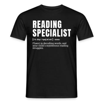 Drôle Lecture Spécialiste Définition Humour - T-shirt homme - noir - Devant - AI Model Male 178 light (178cm)