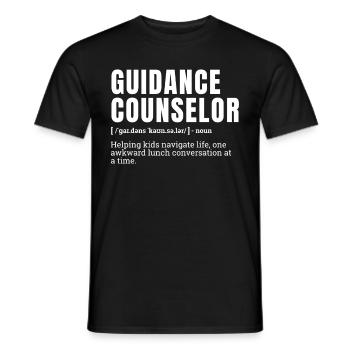Drôle Conseiller d’orientation Définition Humour - T-shirt homme - noir - Devant - AI Model Male 178 light (178cm)