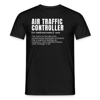 Funny Air Traffic Controller Definition Occupation - Men's T-Shirt - black - Front - AI Model Male 178 light (178cm)
