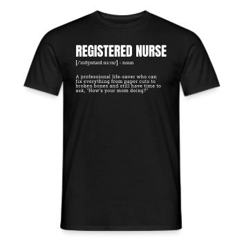 Humorous Definition Registered Nurse T-Shirts - Men's T-Shirt - black - Front - AI Model Male 178 light (178cm)