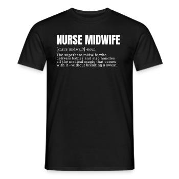 Nurse Midwife Definition T-Shirts - Men's T-Shirt - black - Front - AI Model Male 178 light (178cm)