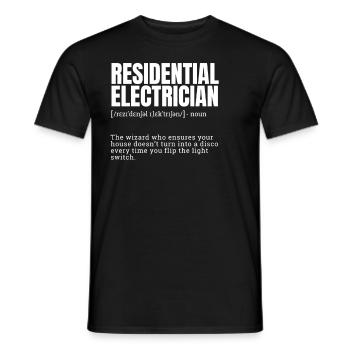funny dictionary, occupation humor, electrician gi - Männer T-Shirt - Schwarz - Vorne - AI Model Male 178 light (178cm)