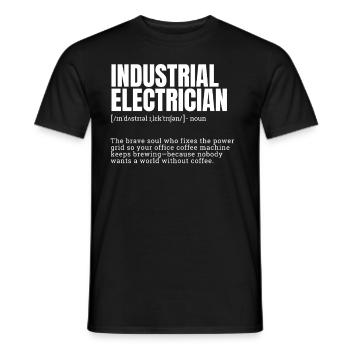 men occupations, funny dictionary, electrician gif - Men's T-Shirt - black - Front - AI Model Male 178 light (178cm)