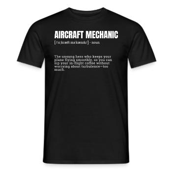occupations, aircraft mechanic, funny dictionary, - Männer T-Shirt - Schwarz - Vorne - AI Model Male 178 light (178cm)