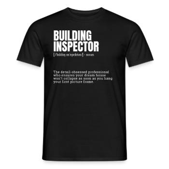 Inspecteur en bâtiment Définition Nouveauté Graphique - T-shirt homme - noir - Devant - AI Model Male 178 light (178cm)