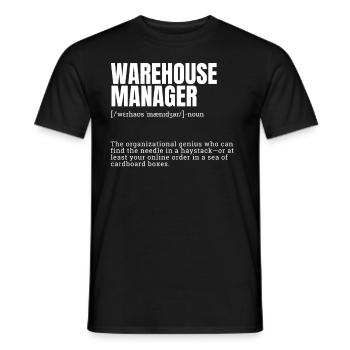 Warehouse Manager Organizational Genius Humor - Männer T-Shirt - Schwarz - Vorne - AI Model Male 178 light (178cm)