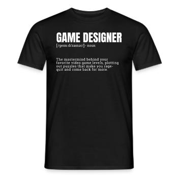 Game Designer Définition Citation humoristique - T-shirt homme - noir - Devant - AI Model Male 178 light (178cm)