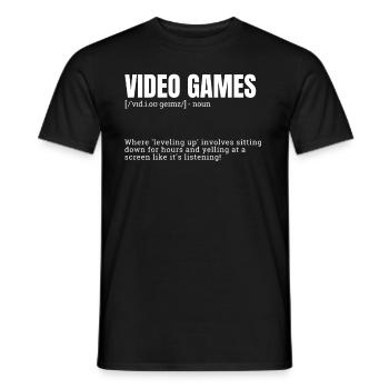 Funny Definition for Video Games Indoor Hobbies De - Männer T-Shirt - Schwarz - Vorne - AI Model Male 178 light (178cm)