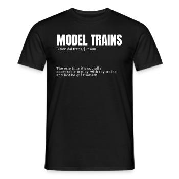 Funny Definition for Model Trains Indoor Hobbies - Männer T-Shirt - Schwarz - Vorne - AI Model Male 178 light (178cm)