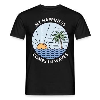 Mon bonheur vient par vagues - T-shirt homme - noir - Devant - AI Model Male 178 light (178cm)