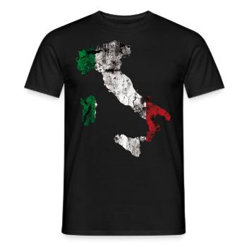 Italy, fashion, grunge - Men's T-Shirt - black - Front - AI Model Male 178 light (178cm)