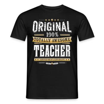 Original 100% Awesome Teacher - Männer T-Shirt - Schwarz - Vorne - AI Model Male 178 light (178cm)