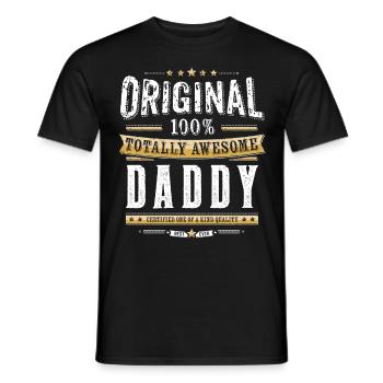 Original 100% Awesome Daddy - Men's T-Shirt - black - Front - AI Model Male 178 light (178cm)