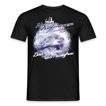 zander einhorn anglerin - Männer T-Shirt - Schwarz - Vorne - AI Model Male 178 light (178cm)