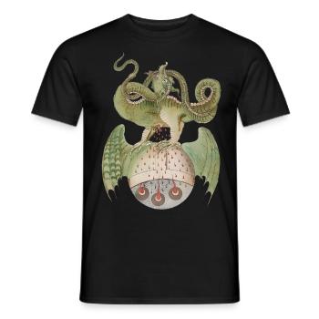 Dragon du Moyen Age - T-shirt homme - noir - Devant - AI Model Male 178 light (178cm)