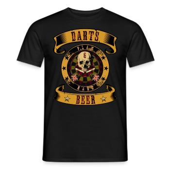 Darts & Beer Play Hard Bier Dart Dartspieler Sport - Männer T-Shirt - Schwarz - Vorne - AI Model Male 178 light (178cm)