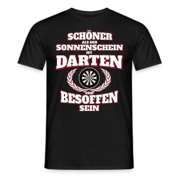Darten & Bier - Männer T-Shirt - Schwarz - Vorne - AI Model Male 178 light (178cm)