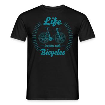 Bicycle cyclist cycling bike wheel gift - Men's T-Shirt - black - Front - AI Model Male 178 light (178cm)