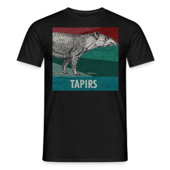 Tapir Animal Proboscis Zoo Animal Nature Retro Gift - Men's T-Shirt - black - Front - AI Model Male 178 light (178cm)
