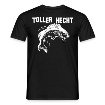 Great pike fish angler fishing fish - Men's T-Shirt - black - Front - AI Model Male 178 light (178cm)