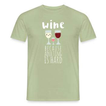 Wein Weinliebhaber Winzer Weinprobe Weinrebe - Männer T-Shirt - Sage - Vorne - AI Model Male 178 light (178cm)