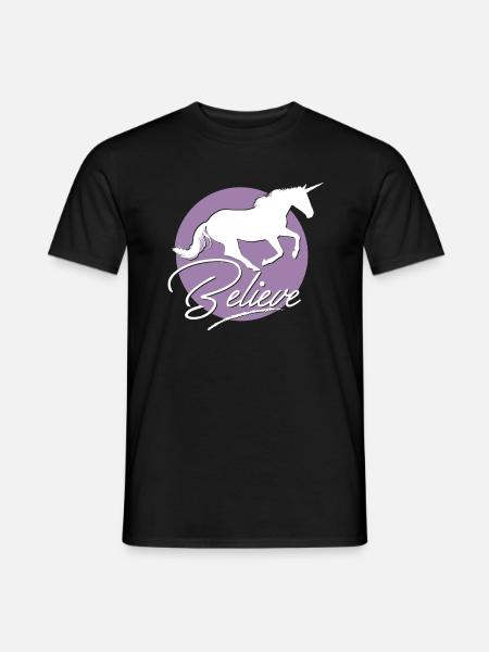 Einhorn - Männer T-Shirt - Schwarz