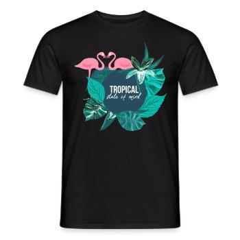 Tropical - Men's T-Shirt - black - Front - AI Model Male 178 light (178cm)