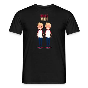Geschwister Zwillinge Geschenk - Männer T-Shirt - Schwarz - Vorne - AI Model Male 178 light (178cm)