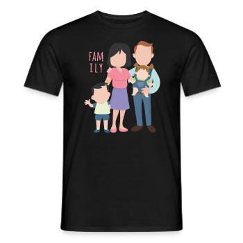 rodzina - T-shirt męski - czarny - Przód - AI Model Male 178 light (178cm)