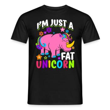 Rhino I'm Just a Fat Unicorn Gift - Men's T-Shirt - black - Front - AI Model Male 178 light (178cm)