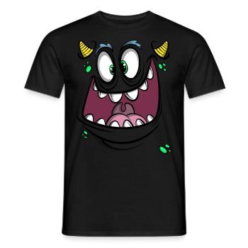Monster face - Men's T-Shirt - black - Front - AI Model Male 178 light (178cm)