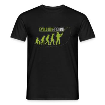 Entwicklungsgeschichte des Angelns - Männer T-Shirt - Schwarz - Vorne - AI Model Male 178 light (178cm)