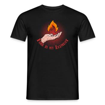 Feuer Element Elemente Hand Camping Natur - Männer T-Shirt - Schwarz - Vorne - AI Model Male 178 light (178cm)