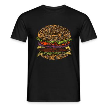 Burger - T-shirt homme - noir - Devant - AI Model Male 178 light (178cm)