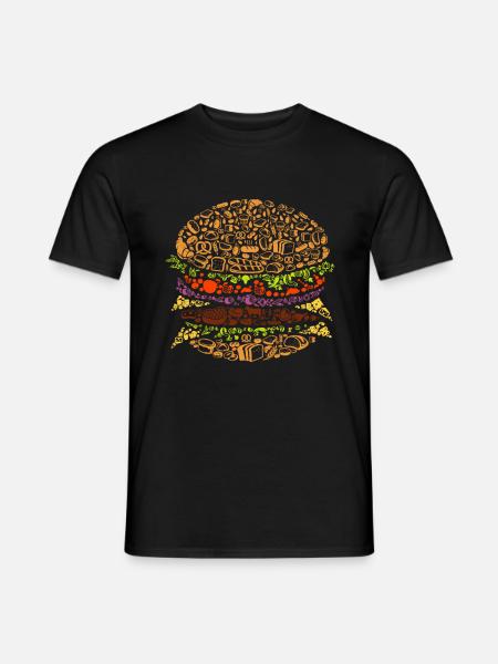 Burger - Männer T-Shirt - Schwarz