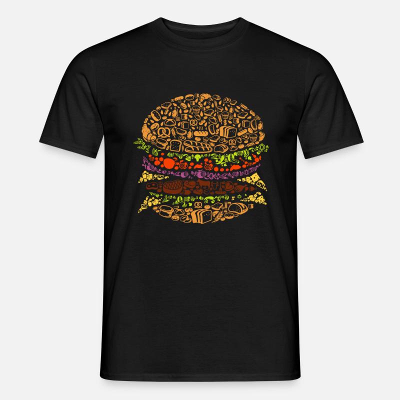 Burger - Männer T-Shirt - Schwarz