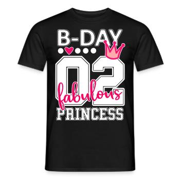 2ème anniversaire numéro 02 princesse - T-shirt homme - noir - Devant - AI Model Male 178 light (178cm)